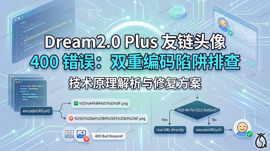 Dream2.0 Plus 友链头像 400 错误:双重编码陷阱排查