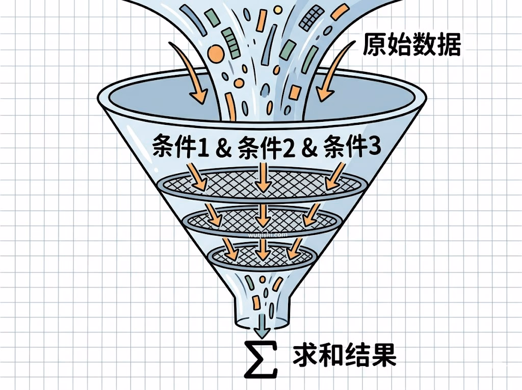 SUMIFS漏斗示意图